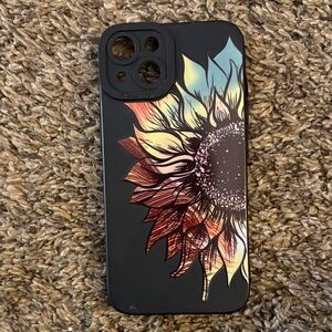 Sunflower Design Phone Case - Black